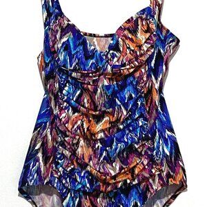 Miraclesuit One Piece Swimsuit Size 12 Tropical‎ Island Summer Pool Cruisewear